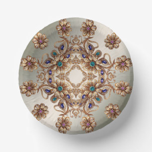 Bols En Carton Fleurs de bijoux en or élégants