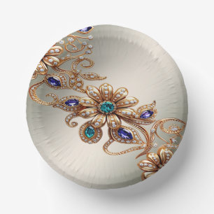 Bols En Carton Fleurs de bijoux en or élégants