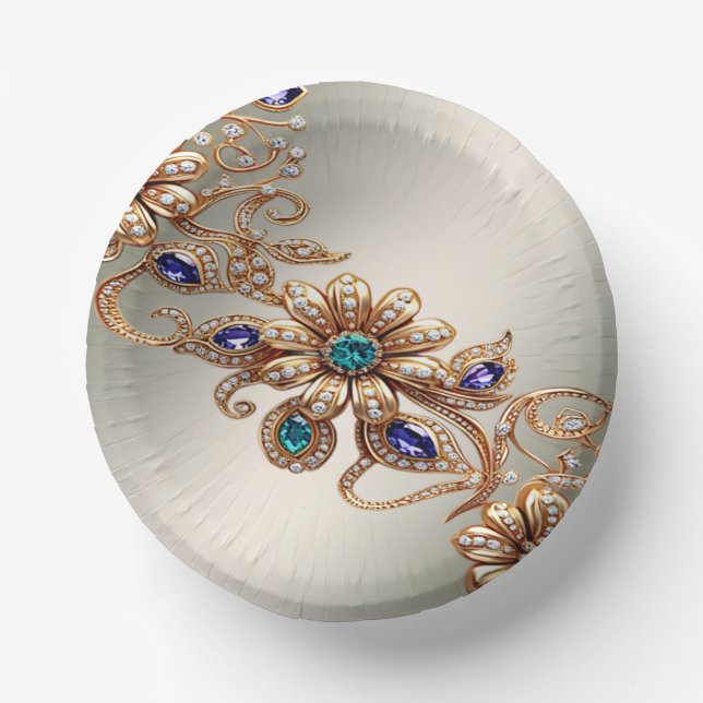 Bols En Carton Fleurs de bijoux en or élégants (Recto)