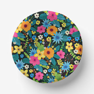 Bols En Carton Fleurs Ditsy Vibrantes Motif Floral-43785