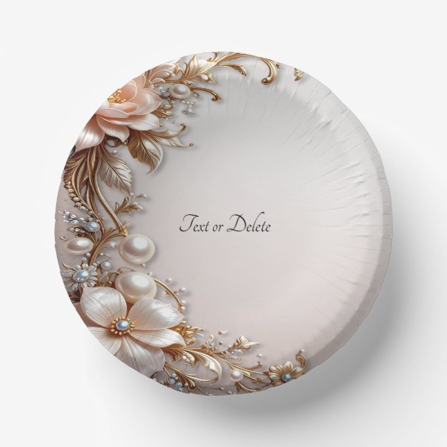 Bols En Carton Fleurs roses et blanches douces (Recto)