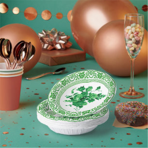 Bols En Carton Floral Vert Et Blanc vintage