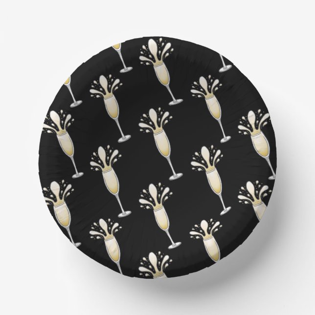 Bols En Carton Flute de Champagne du Nouvel An (Recto)