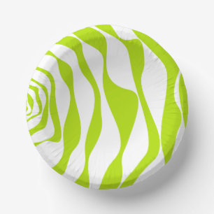 Bols En Carton Flux et reflux 4 en vert lime et blanc