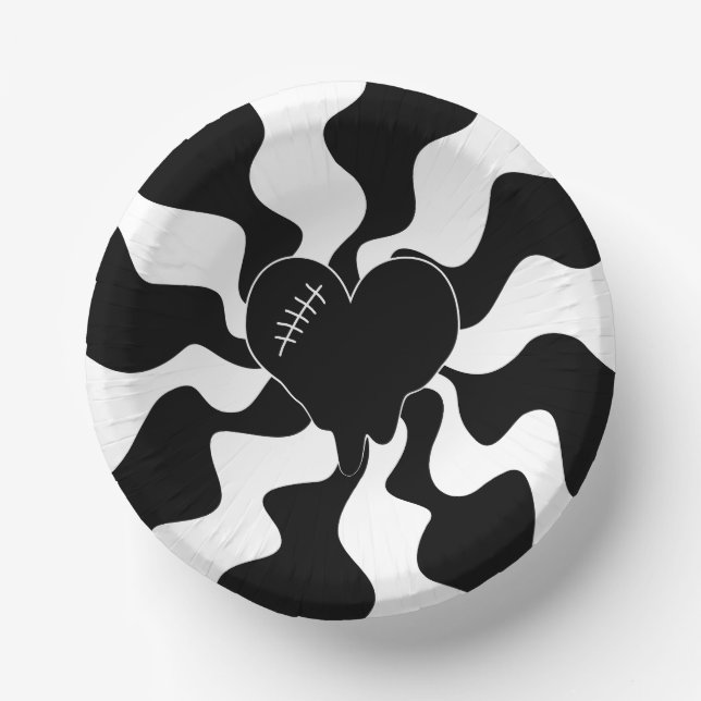 Bols En Carton Fonte cardiaque en noir et blanc (Recto)