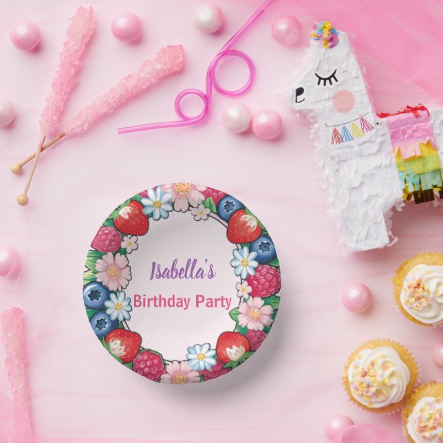 Bols En Carton Fraise rouge rose fête d'anniversaire pour enfants (Fête)