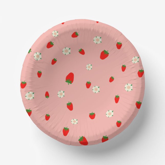 Bols En Carton Fraises et fleurs (Recto)