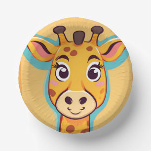 Bols En Carton Fun girafe Face safari jungle sauvage fête d'anniv