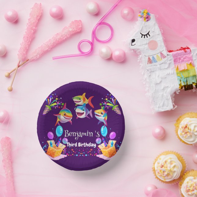 Bols En Carton Funny rainbow shark anniversaire ballon garçons de (Fête)