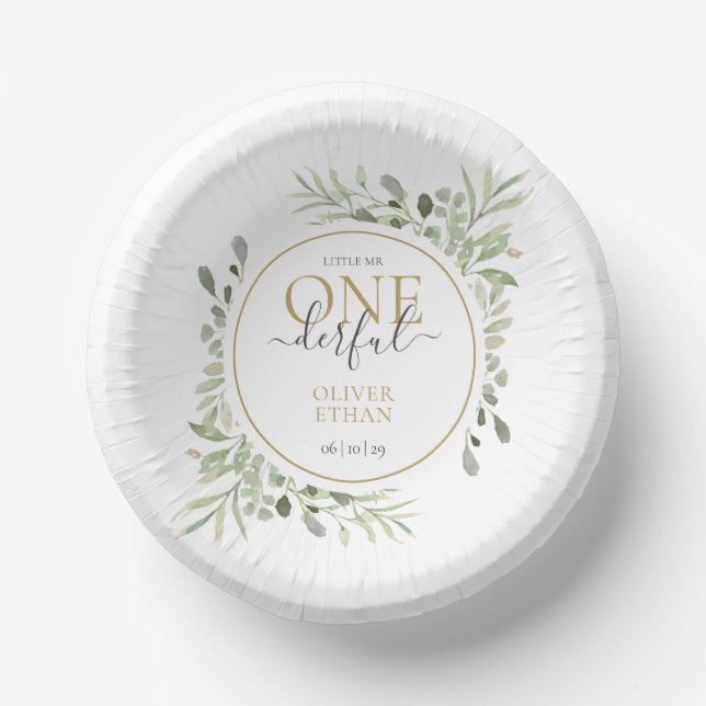 Bols En Carton Garçon premier anniversaire Petit M. ONEderful (Recto)