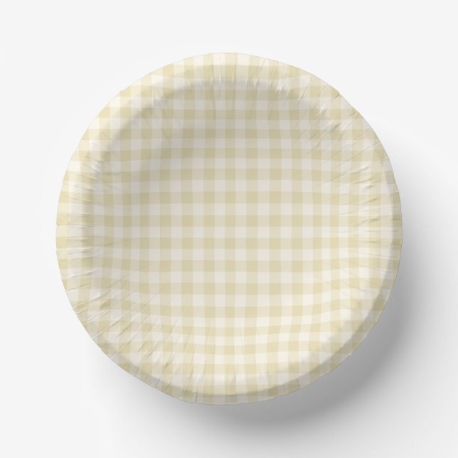 Bols En Carton Gingham Classique Début d'Automne | Blé Doré  (Recto)