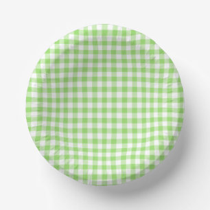 Bols En Carton Gingham Classique Vert Printemps