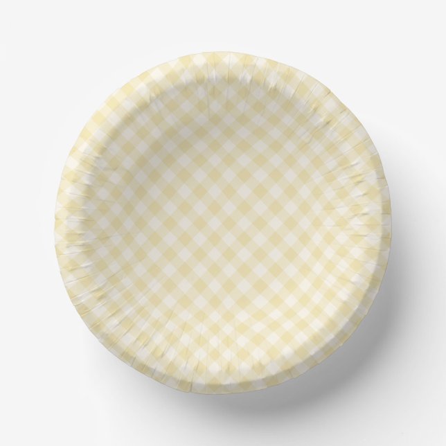 Bols En Carton Gingham Rétro Printemps | Crème Beurre (Recto)