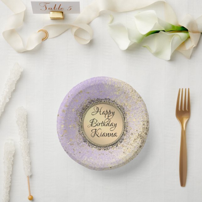 Bols En Carton Glitterie Whimsérique Starry Lavender Anniversaire (Mariage)