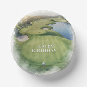 Bols En Carton Golf Joyeux Anniversaire sur le Vert de Putting