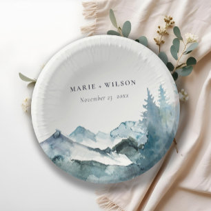 Bols En Carton Gris Blush Green Blue Mountains Pine Mariage