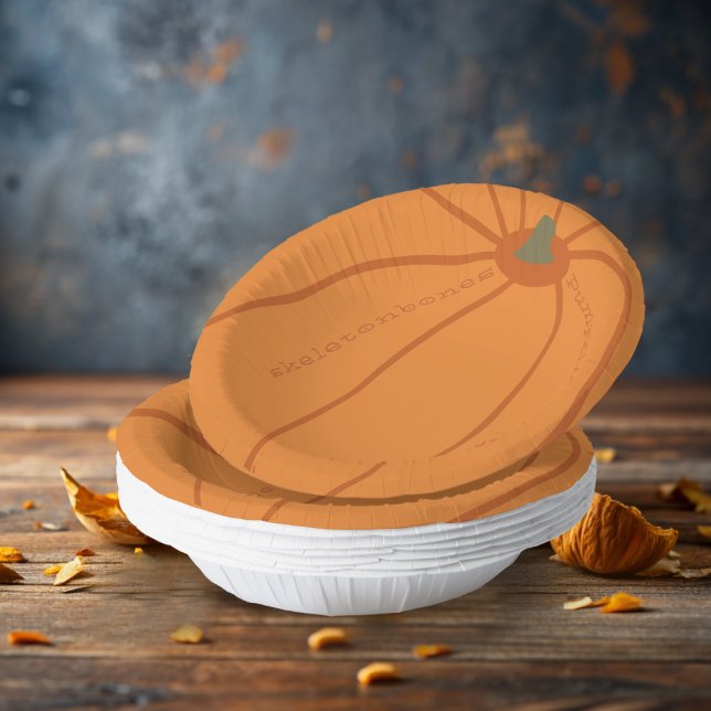 Bols En Carton Halloween Citrouille Smash Party Orange Paper Bowl (Perfect paper bowl for you pumpkin smash party!)