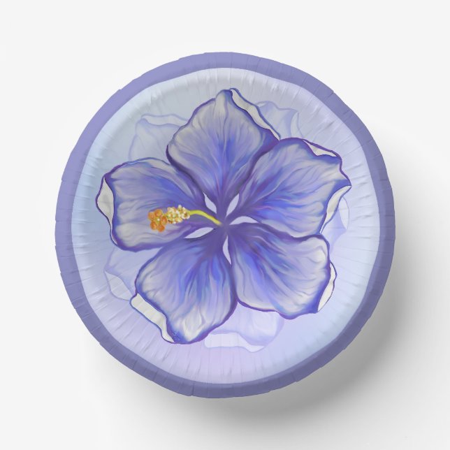 Bols En Carton Hibiscus & dentelle BLEU (Recto)