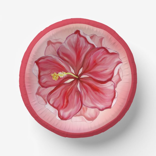 Bols En Carton Hibiscus & dentelle RED (Recto)