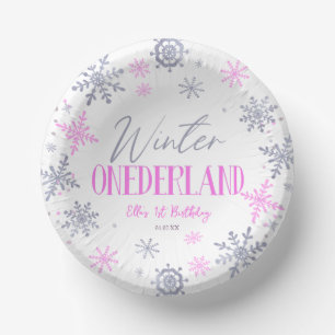 Bols En Carton Hiver ONE derland Flocon de neige 1er anniversaire