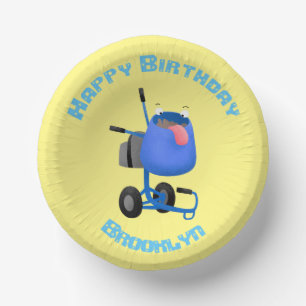 Bols En Carton Illustration amusante du mélangeur de ciment bleu