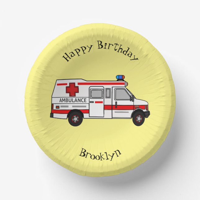 Bols En Carton Illustration d'ambulance (Recto)