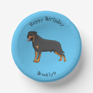 Bols En Carton Illustration de chien Rottweiler