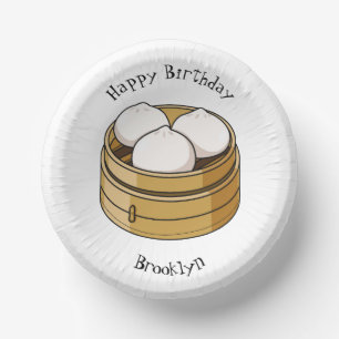 Bols En Carton illustration de dessin animé de dim sum