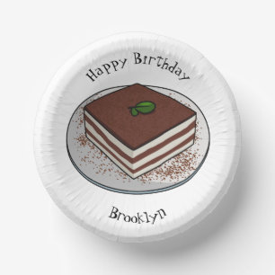 Bols En Carton illustration de dessin animé de gâteau tiramisu