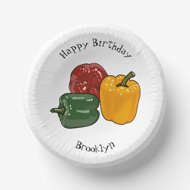 Bols En Carton Illustration de dessin de Capsicum (Recto)