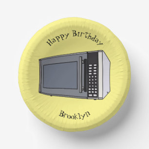 Bols En Carton Illustration de dessin sur micro-ondes