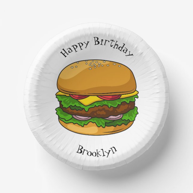 Bols En Carton Illustration de Hamburger (Recto)