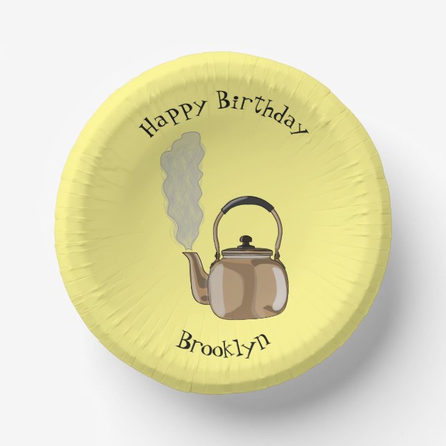 Bols En Carton Illustration de la bouilloire à thé ou à thé (Recto)