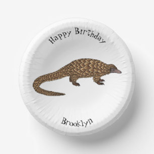 Bols En Carton Illustration de pangolin à queue longue