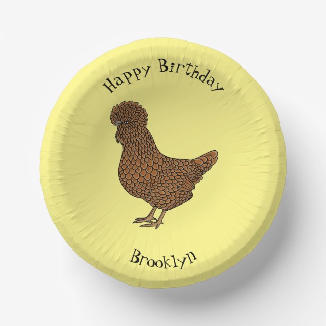 Bols En Carton Illustration de poulet à la polis chamois (Recto)