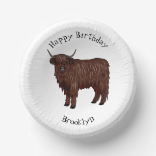 Bols En Carton illustration de vache des Highlands de dessin anim