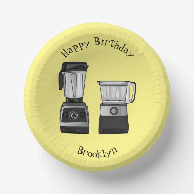 Bols En Carton Illustration du processeur et du mixeur alimentair (Recto)