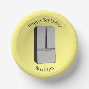 Bols En Carton Illustration du réfrigérateur de porte française