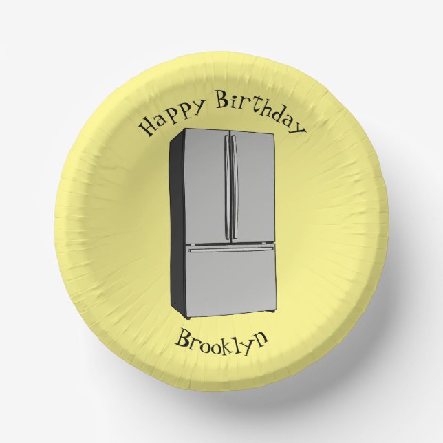 Bols En Carton Illustration du réfrigérateur de porte française (Recto)