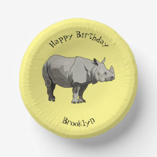 Bols En Carton Illustration du rhinocéros de Javan