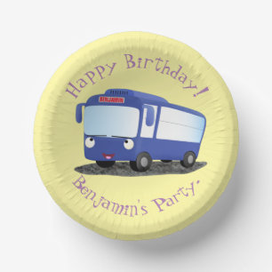 Bols En Carton Illustration d'un bus moderne bleu mignon