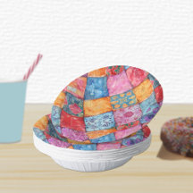 Imprimé Coloré de Patchwork avec Monogramme