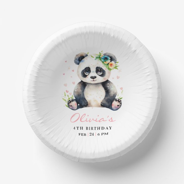 Bols En Carton Invitation d'anniversaire de Panda, Invitation d'a (Recto)