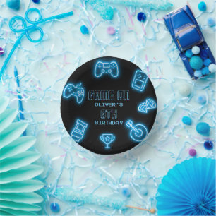 Bols En Carton Jeux vidéo Neon pour tout âge anniversaire 