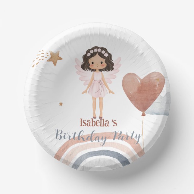 Bols En Carton Joli petit ange filles afro Ballon Anniversaire (Recto)