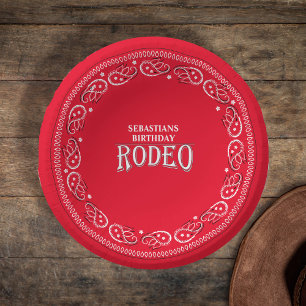 Bols En Carton Jolie Anniversaire Simple Rodeo Typographie Rouge
