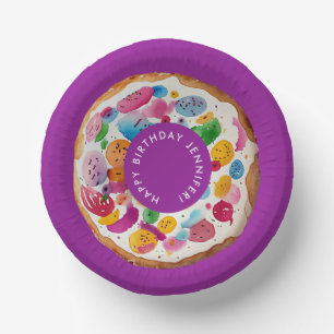 Bols En Carton Jolie fille couleur violet douce Aquarelle de beig