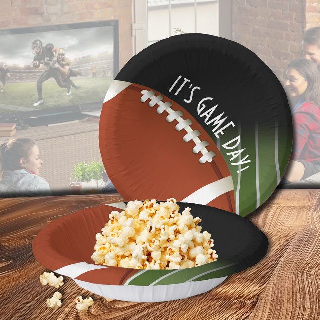 Bols En Carton Jour du jeu de football (Football on the field game day paper bowls)