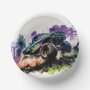 Bols En Carton Joyeux anniversaire Monster Truck Smash Crash Boy