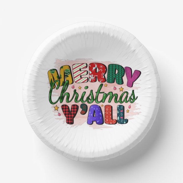 Bols En Carton Joyeux Noël Y'all (Recto)